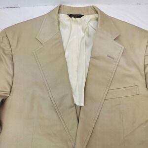 Corbin Ltd Nordstrom Mens Tan Khaki 2 Button Blazer Made in USA 44R Ivy League